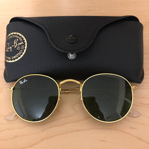 SOLD Ray-Ban Round Metal Gold Green G-15 RB3447